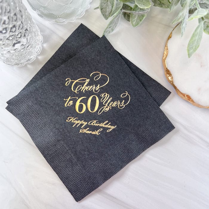Birthday Personalized Napkins - Napkins - Foil Stamped