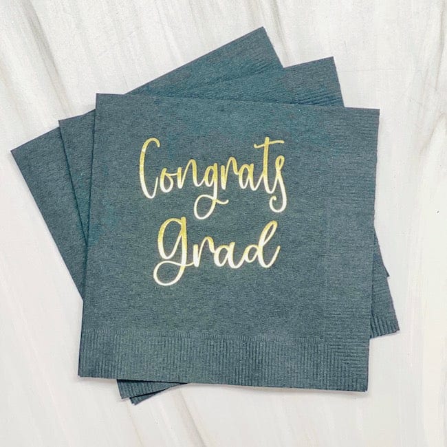 Congrats Grad Plastic Cups and Napkins - Quick Ship