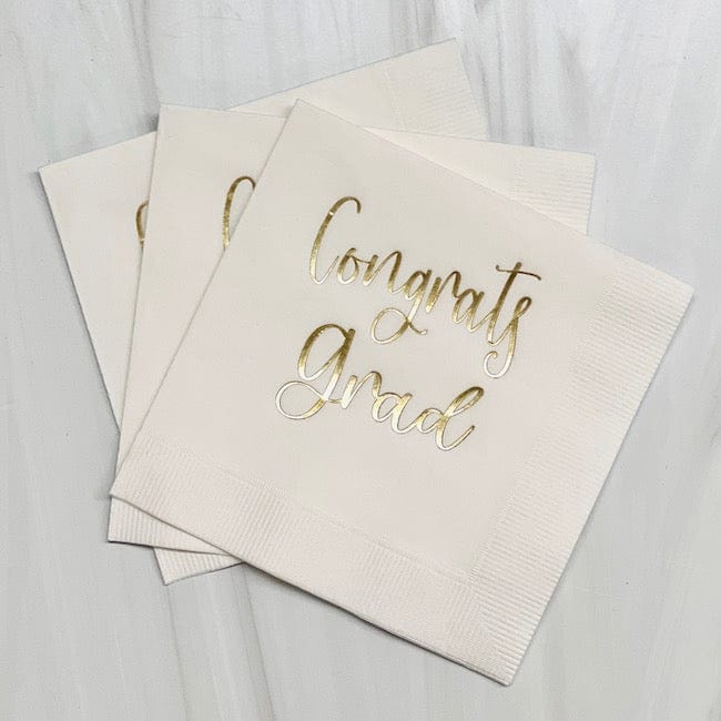 Congrats Grad Plastic Cups and Napkins - Quick Ship
