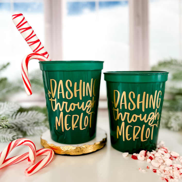Dashing Through Merlot Christmas Stadium Cups