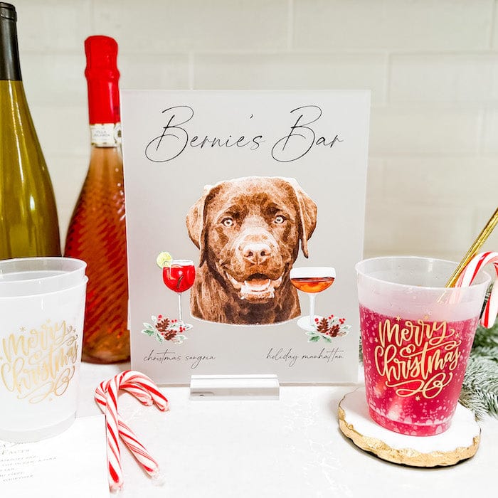 Holiday Pet Wedding Bar Print - Bar Menu