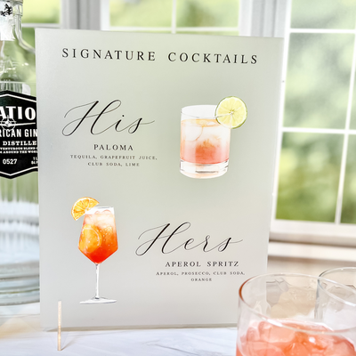Signature Cocktail Menu - His and Hers