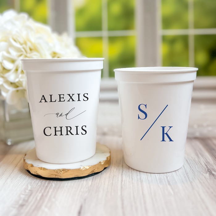 Personalized Wedding Stadium Cups