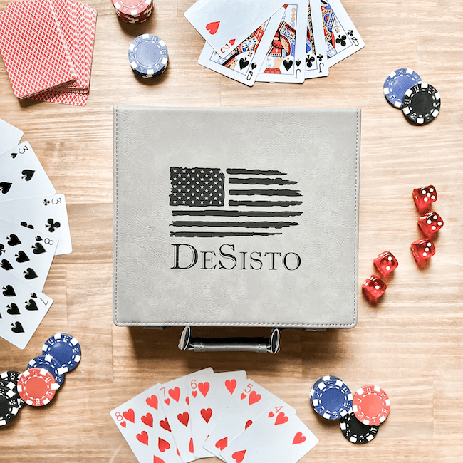 Custom Engraved Poker Set - Poker Set