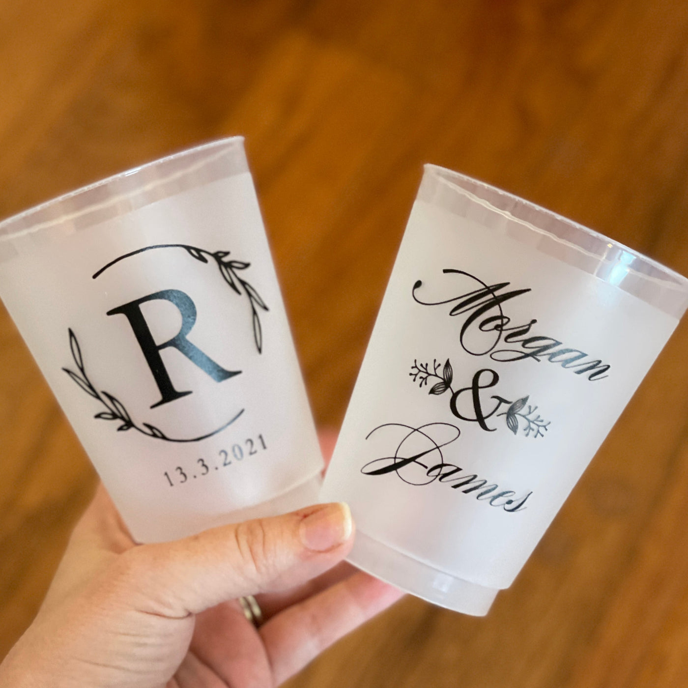 Frosted Plastic Wedding Cups  Rubi and Lib – Rubi and Lib Design Studio