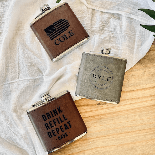 Groomsmen Flasks Rubi and Lib Design Studio