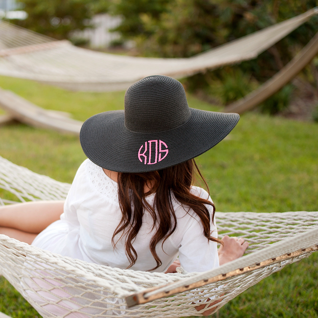 Monogrammed beach hat online