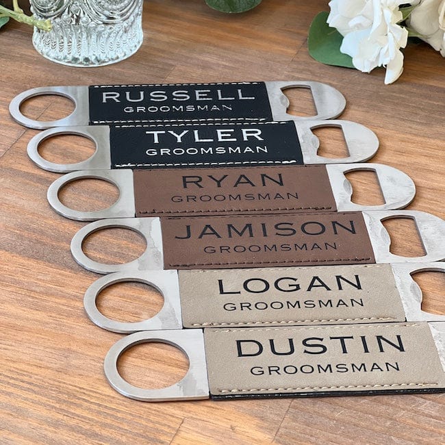 Groomsmen Leather Bottle Opener - Bottle Opener