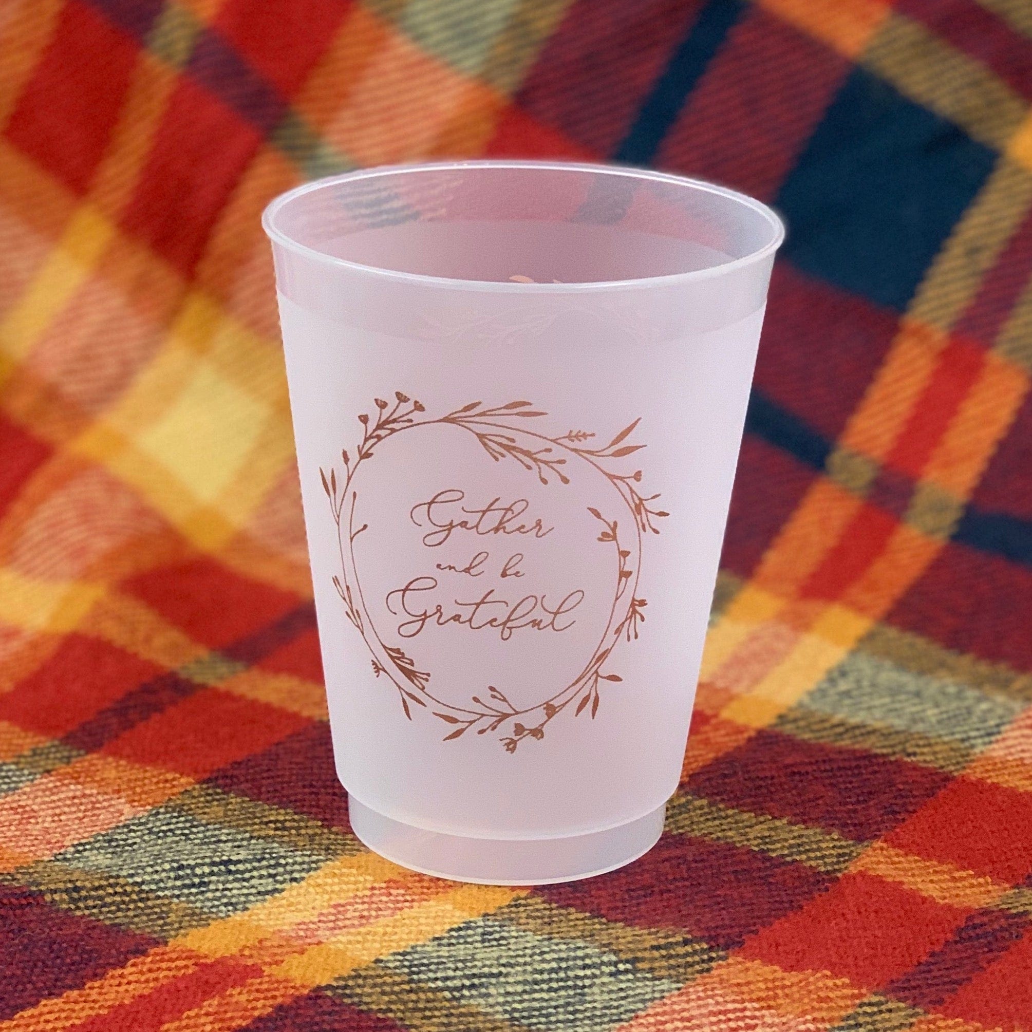 Gather and be Grateful Cups and Napkins - Quick Ship