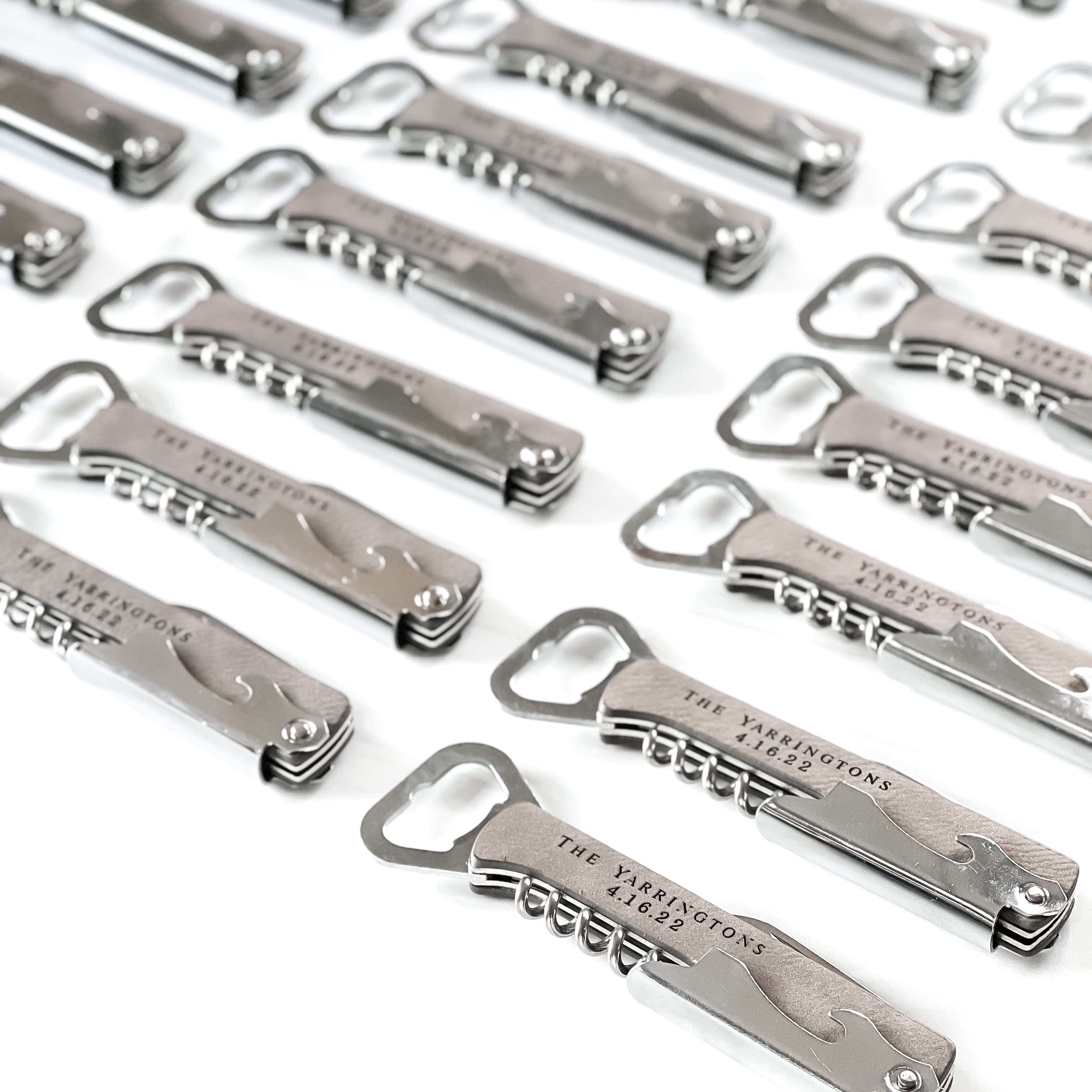 Wedding Favors Leather Corkscrew - Bottle Opener