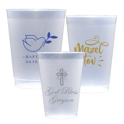 Religious Frosted Plastic Cups