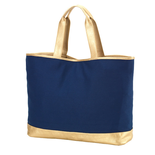 Gold Trimmed Embroidered Tote Bag