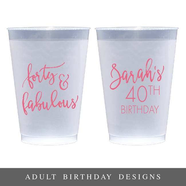 Birthday Frosted Plastic Cups