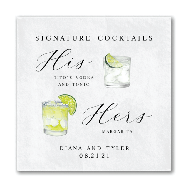 Signature Cocktails Full Color Napkins