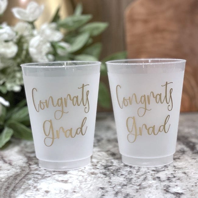 Congrats Grad Plastic Cups and Napkins - Quick Ship