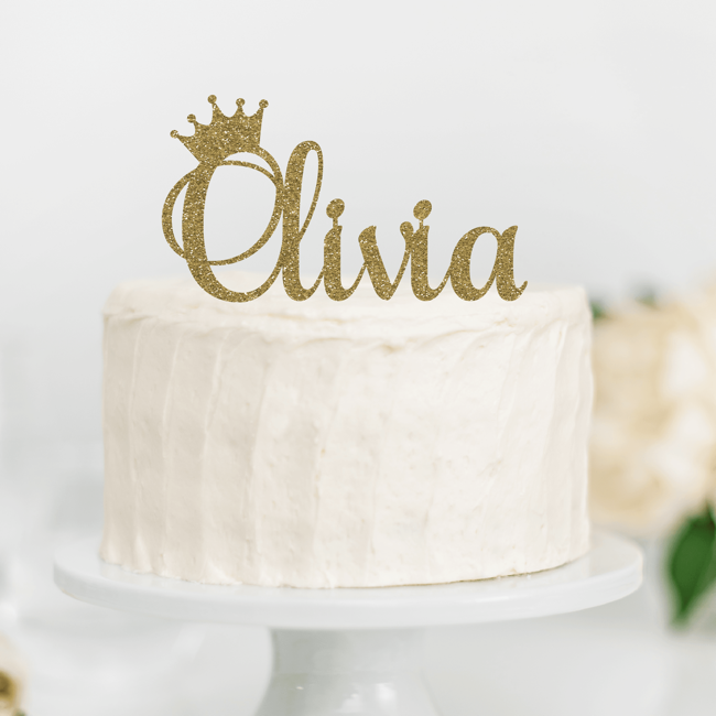 Crown and Name Cake Topper