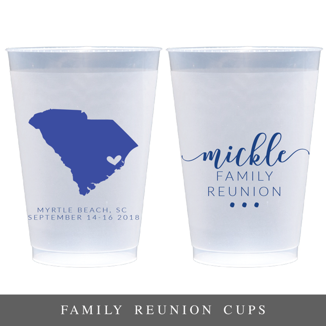 Family Reunion Frosted Plastic Cups