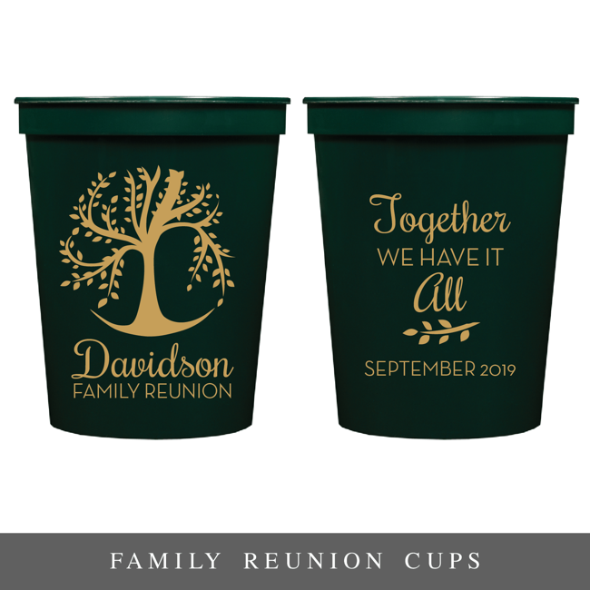 Family Reunion Cups, Personalized Plastic Cups, Reunion Party Favors,  Personalized Stadium Cups, Custom Party Cups, Family Trip Cup 