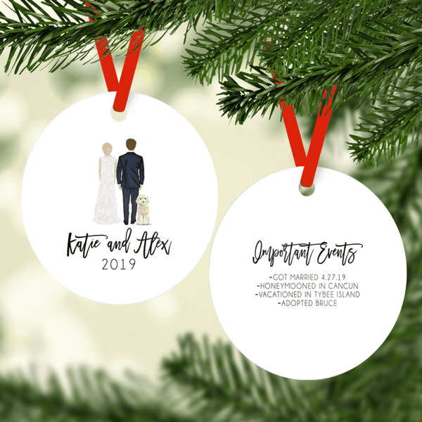First Married Christmas Wedding Christmas Ornament Rubi and Lib