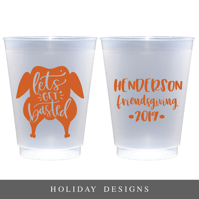 Holiday Frosted Plastic Cups