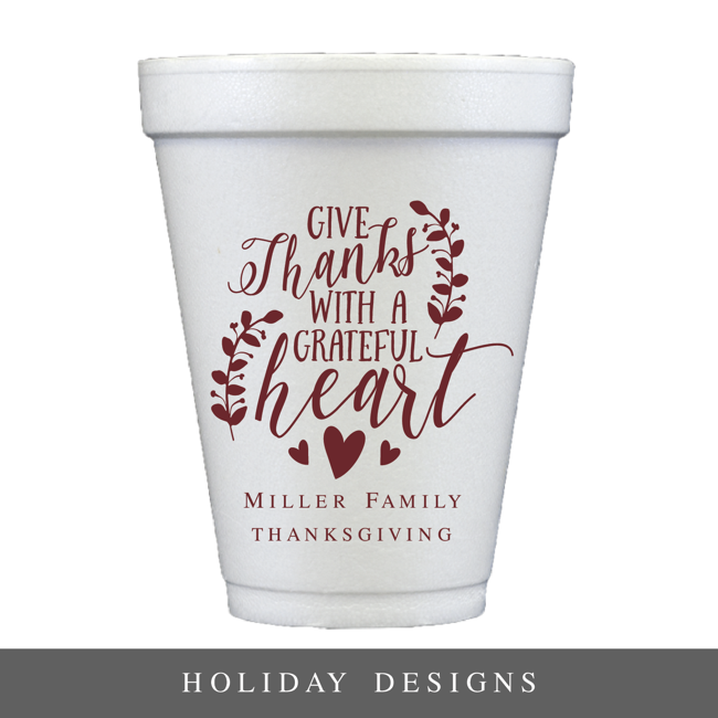 Holiday Personalized Foam Cups