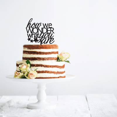 How We Wonder What You Are Acrylic Cake Topper