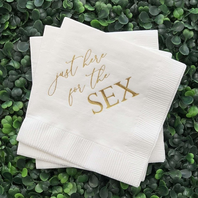 Just Here For The Sex Gender Reveal Napkins And Cups