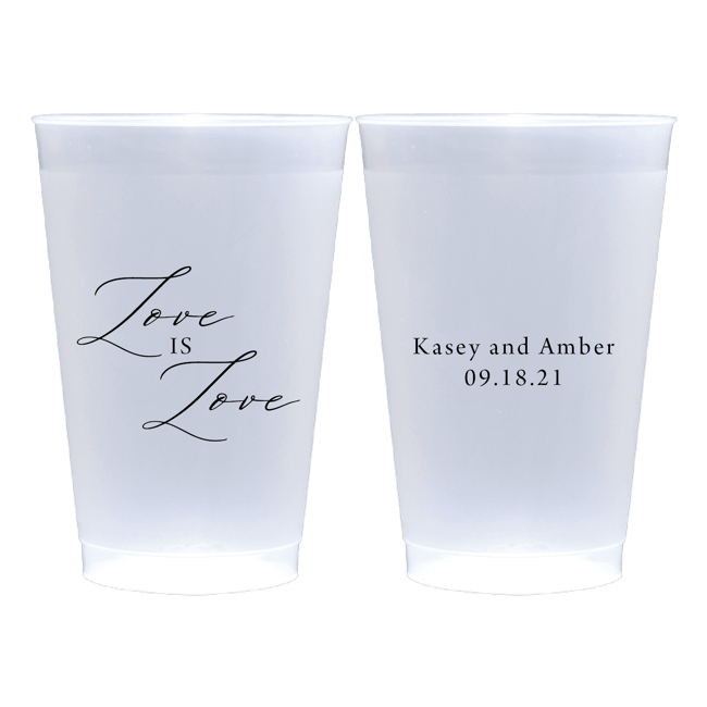 LGBT Wedding Frosted Plastic Cups - More Options Available