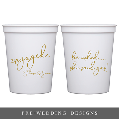 Personalized Pre-Wedding Stadium Cups
