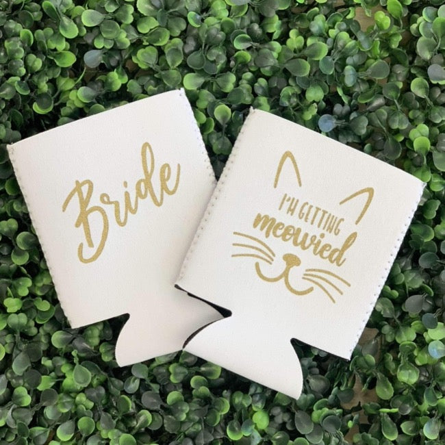 Ready to Ship Bride Can Cooler - Last Meow Bride