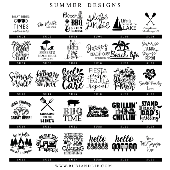 Summer Personalized Napkins - Napkins - Foil Stamped