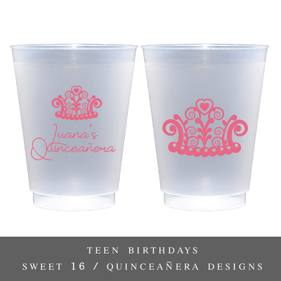 Teen Birthday Frosted Plastic Cups