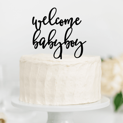 Welcome Baby Boy Acrylic Cake Topper