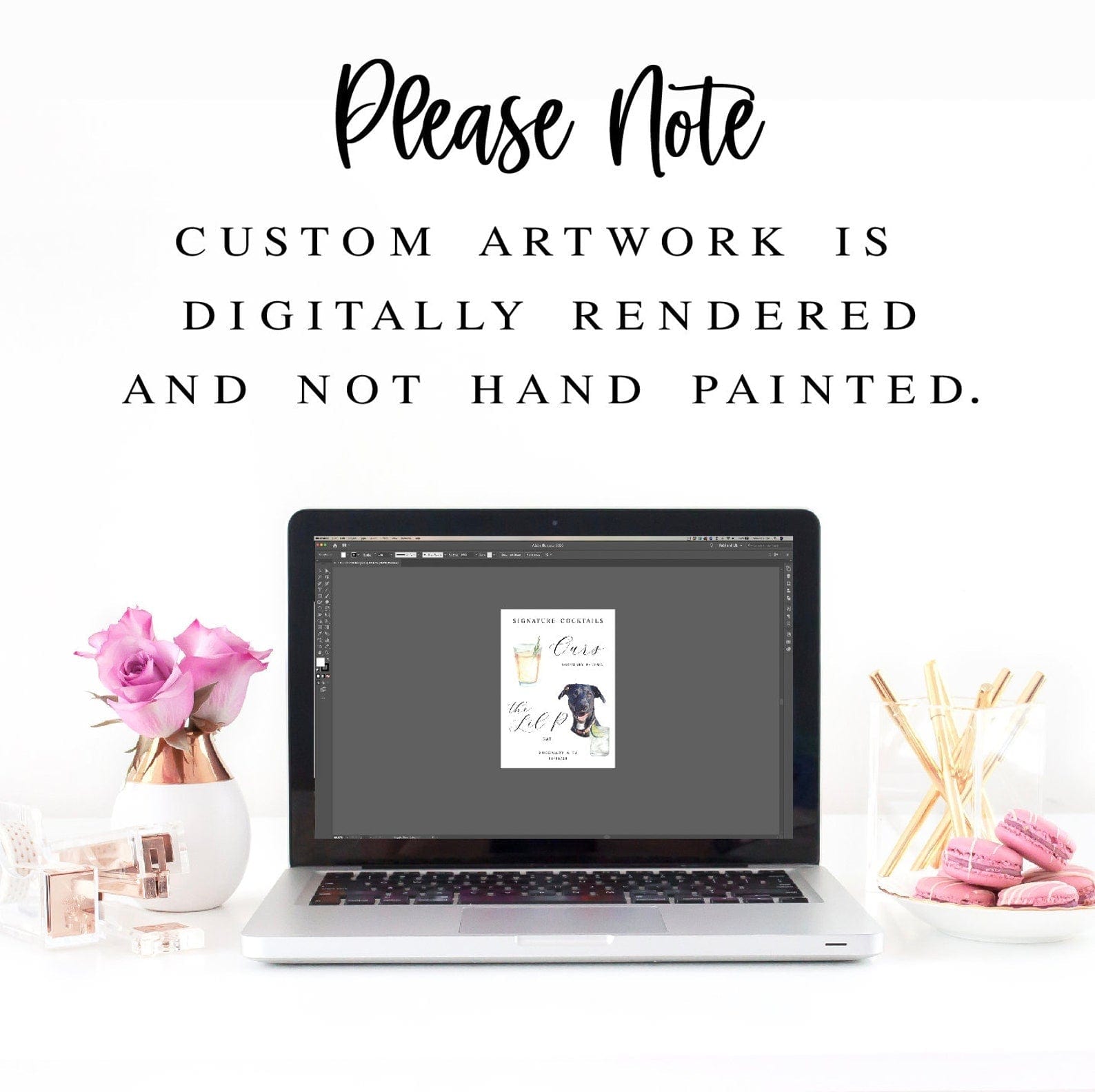 Digital Watercolor Rendering Pet Portrait - Artwork