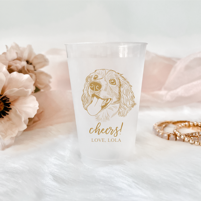 Custom Wedding Reception Bar Frosted Cups, Personalized Shatterproof Cups,  Modern Wedding Decor, Signature Cocktails, Engagement Party 