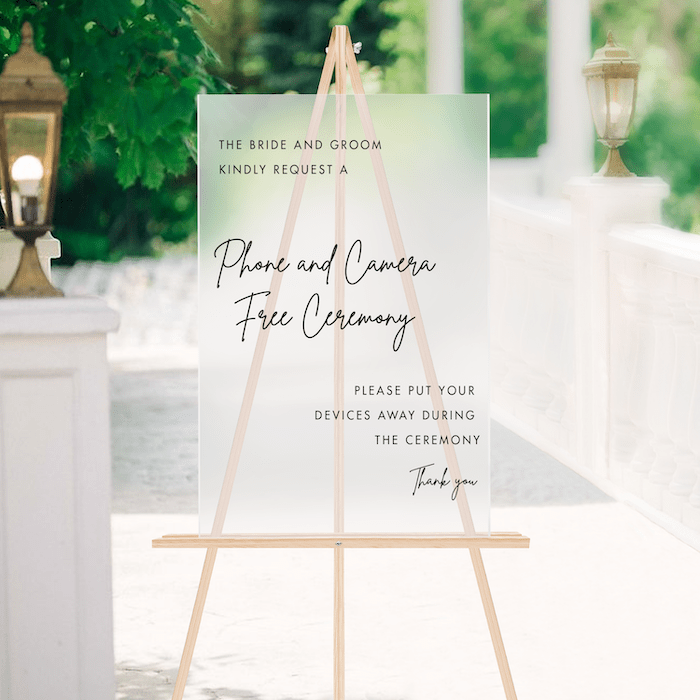 Phone and Camera Free Wedding Ceremony Sign – Rubi and Lib Design Studio