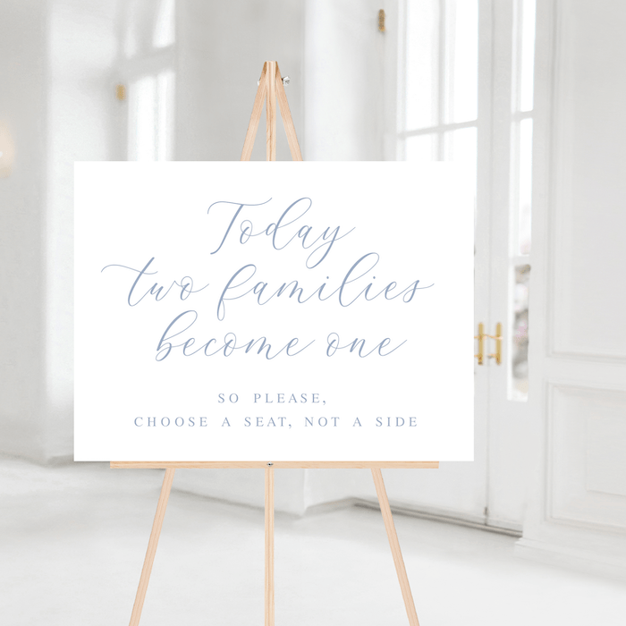 Two Families Become One Wedding Ceremony Sign - Welcome Sign