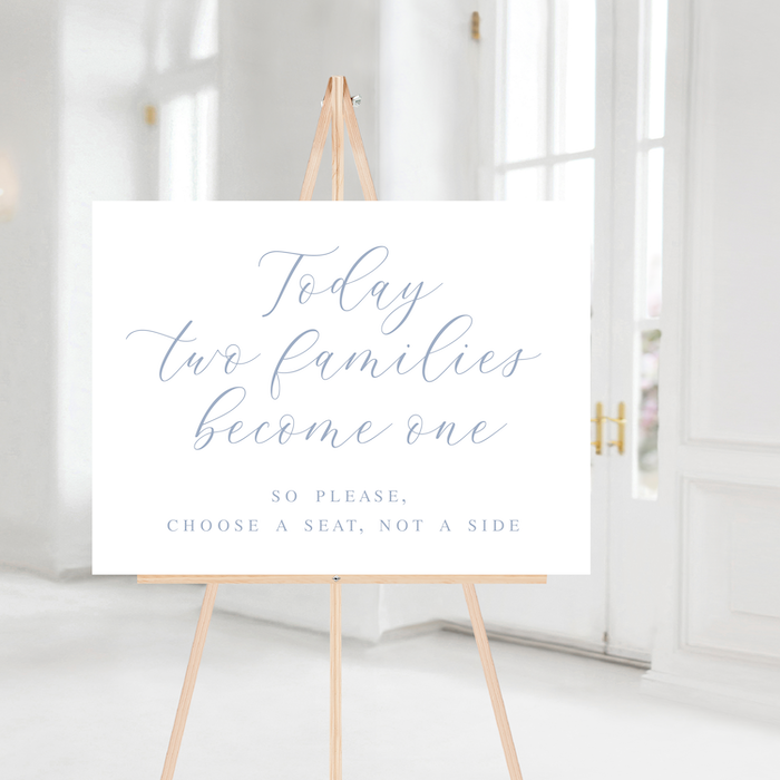 Two Families Become One Wedding Ceremony Sign