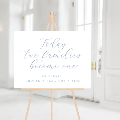 Two Families Become One Wedding Ceremony Sign
