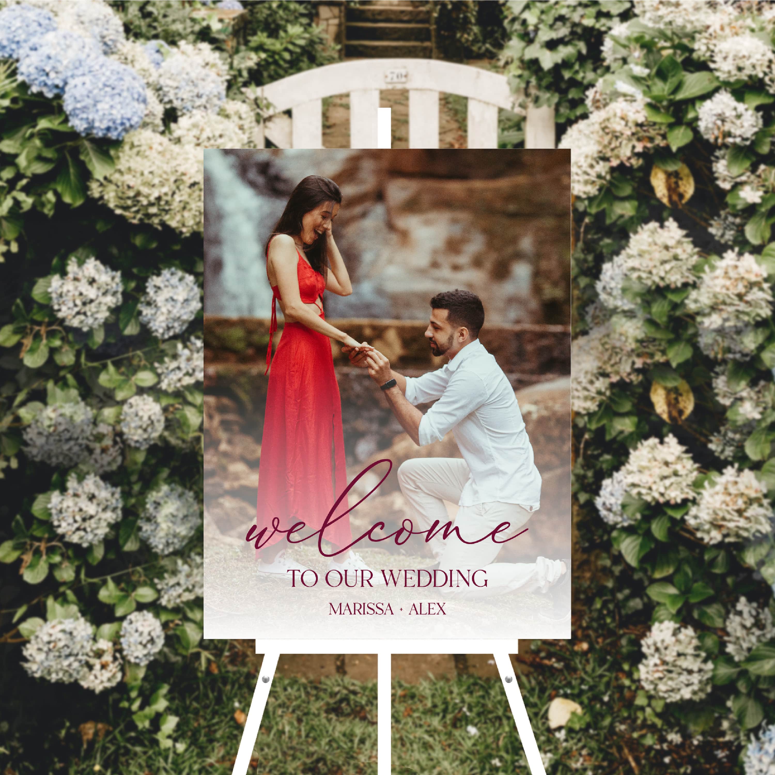 Custom Photo Welcome Sign for Wedding - Welcome Sign
