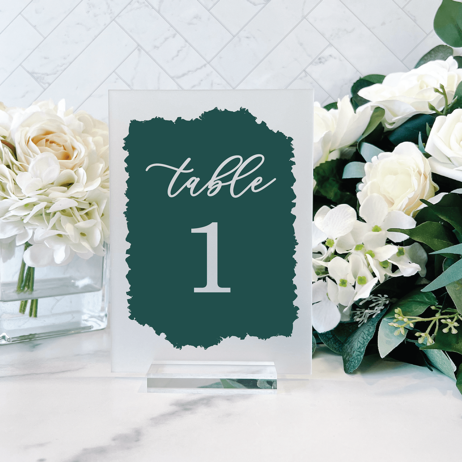 Colored Back Wedding Table Numbers - Table Numbers