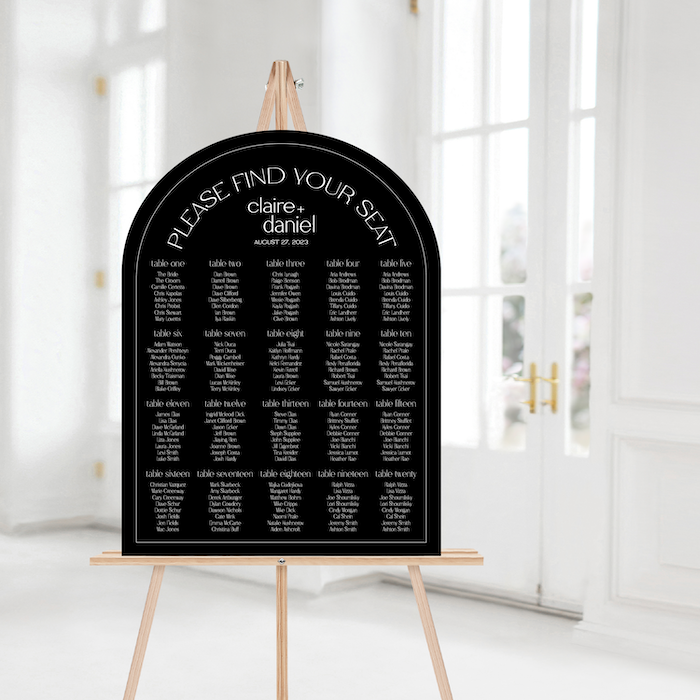 Arched Wedding Seating Chart Sign
