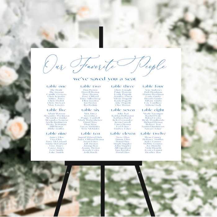 Our Favorite People Wedding Seating Chart - Welcome Sign