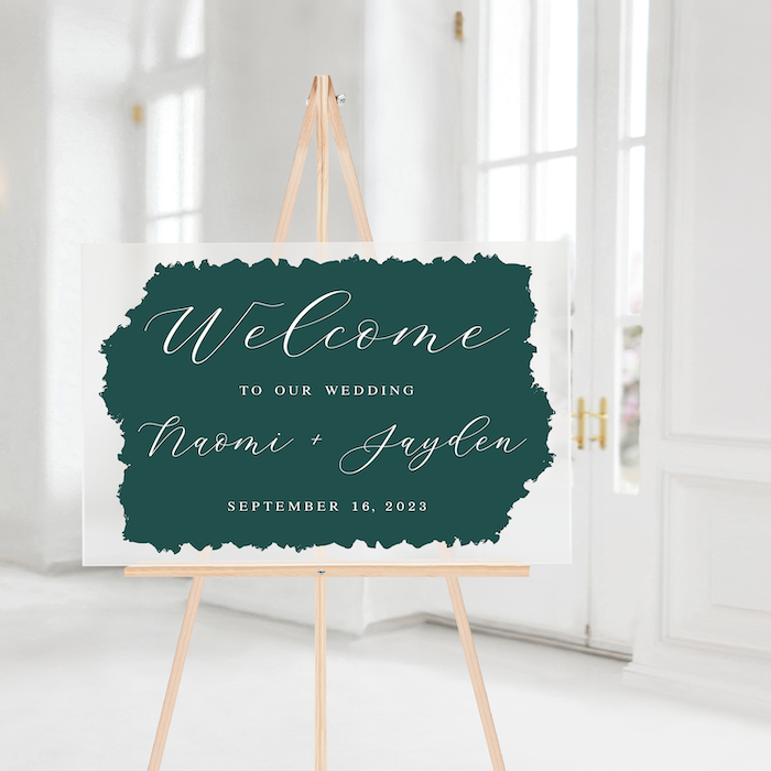 Colored Back Wedding Welcome Sign