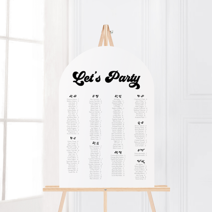 Let's Party Wedding Seating Chart