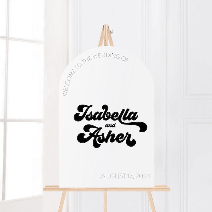 Retro Wedding Welcome Sign - Welcome Sign