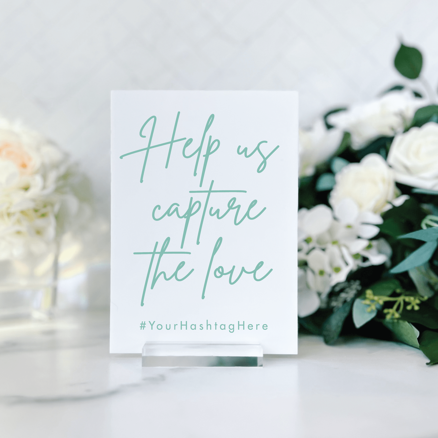 Capture the Love Hashtag Wedding Sign - Table Signs