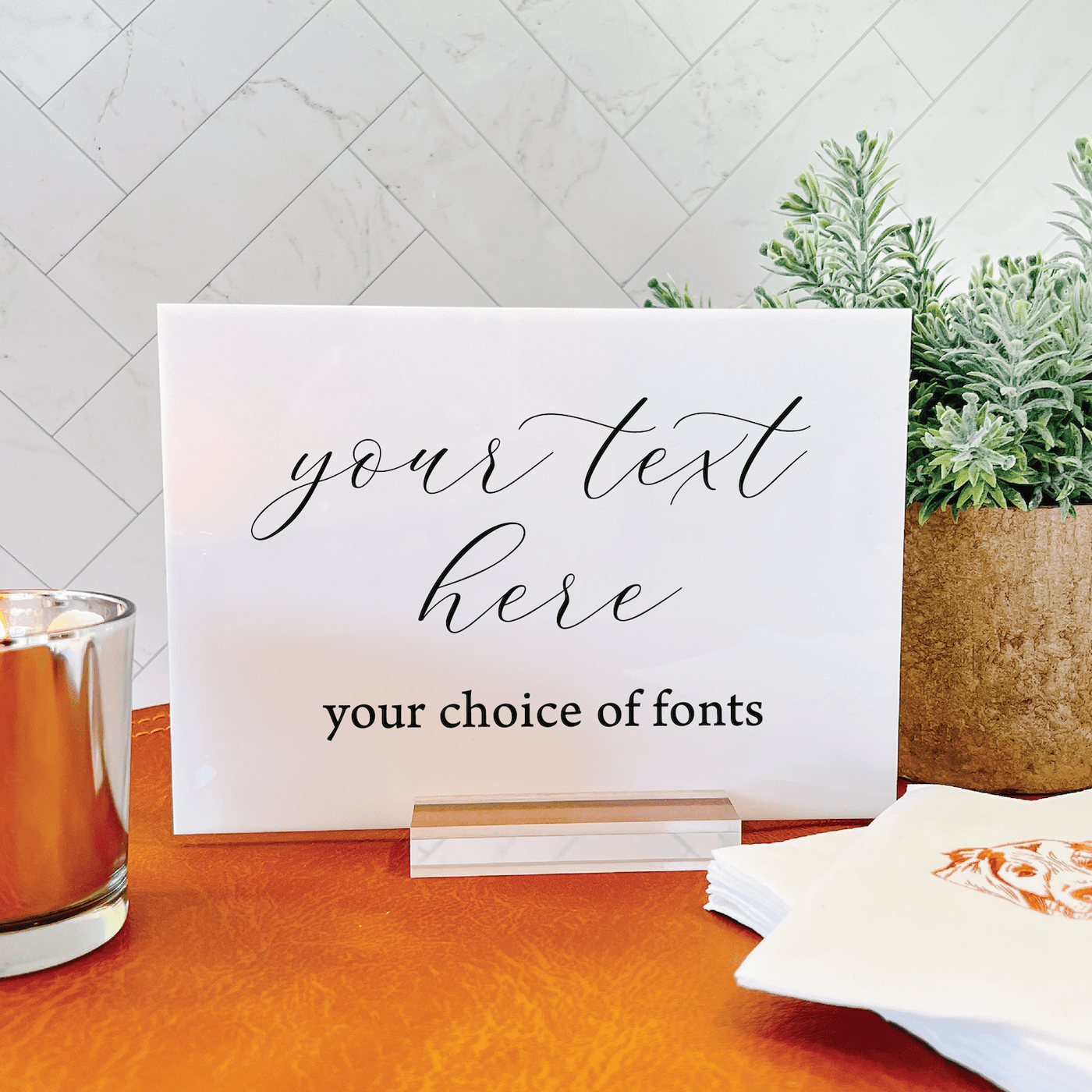Custom Acrylic Sign - Customize With Your Text (Landscape)