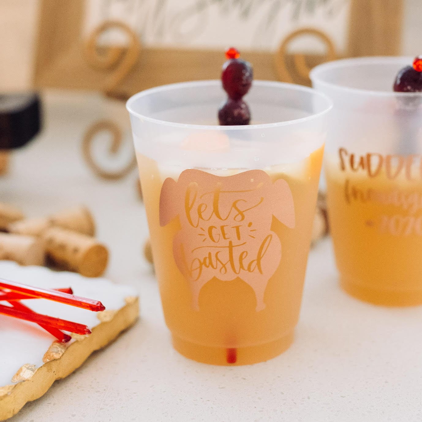 Let's Get Basted Cups and Napkins - Quick Ship